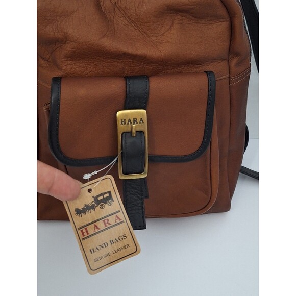 Vintage Hara Two Tone Mini Soft Leather Backpack Travel Western Bohemian NWT main image 10